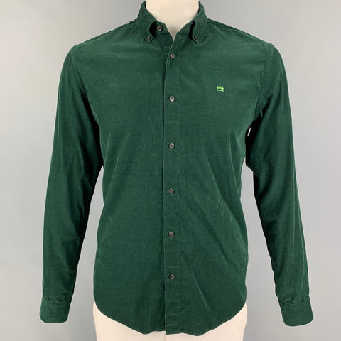 SCOTCH AND SODA Size L Forest Green Cotton Button Down Long Sleeve Shirt