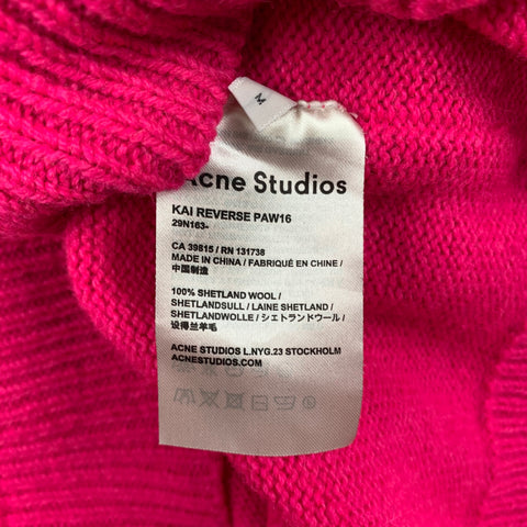 ACNE STUDIOS Size M Pink Solid Wool Kai Reverse Sweater