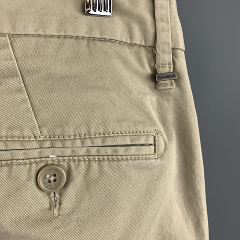PULL & BEAR Size 30 x 29 Solid Tan Cotton Casual Pants