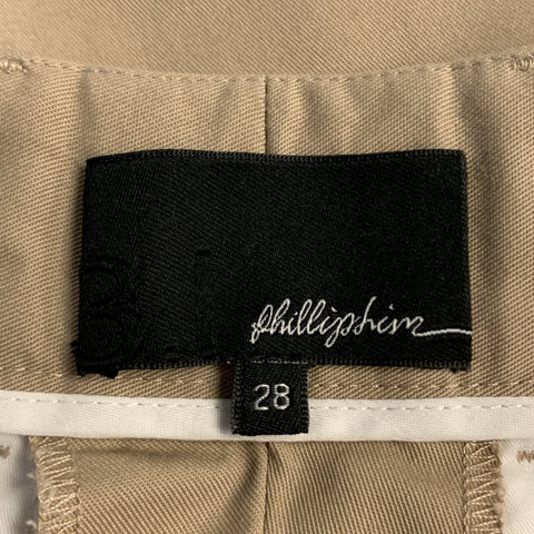 PHILLIP LIM Size 28 Khaki Cotton Blend Tab Front Casual Pants