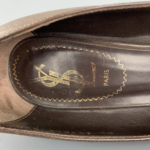 YVES SAINT LAURENT Talla 6.5 Zapatos de tacón con plataforma TRIBUTE de cuero marrón