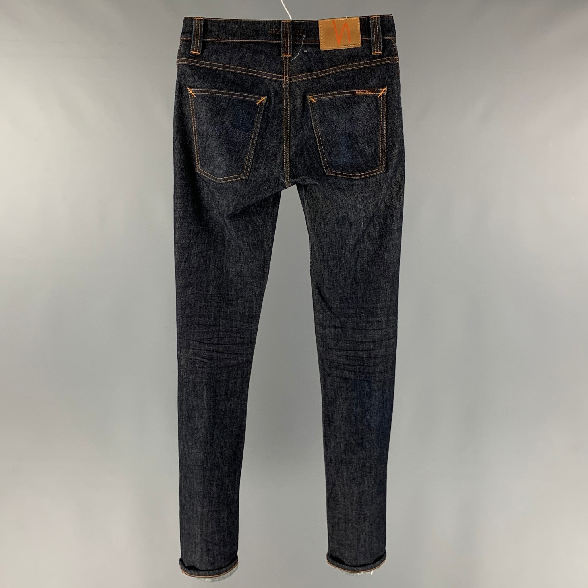 NUDIE JEANS Size 29 Blue Indigo Cotton Tapered Button Fly Jeans