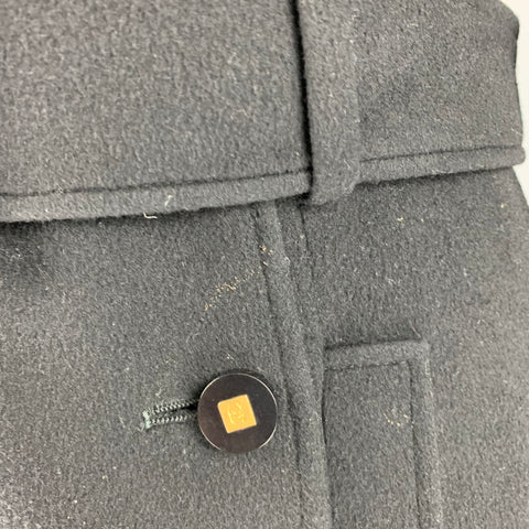 CHANEL Size 10 Black Cashmere Single Breasted Coat