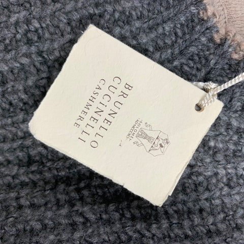 BRUNELLO CUCINELLI Size 42 Dark Gray Knitted Cashmere Crew-Neck Sweater