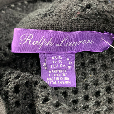 Colección RALPH LAUREN Talla S Capa con capucha transparente de punto negro
