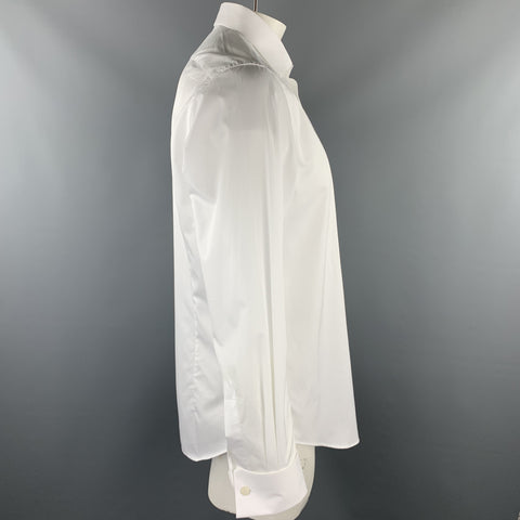CARUSO for UMAN Size XL White Cotton French Cuff Long Sleeve Shirt