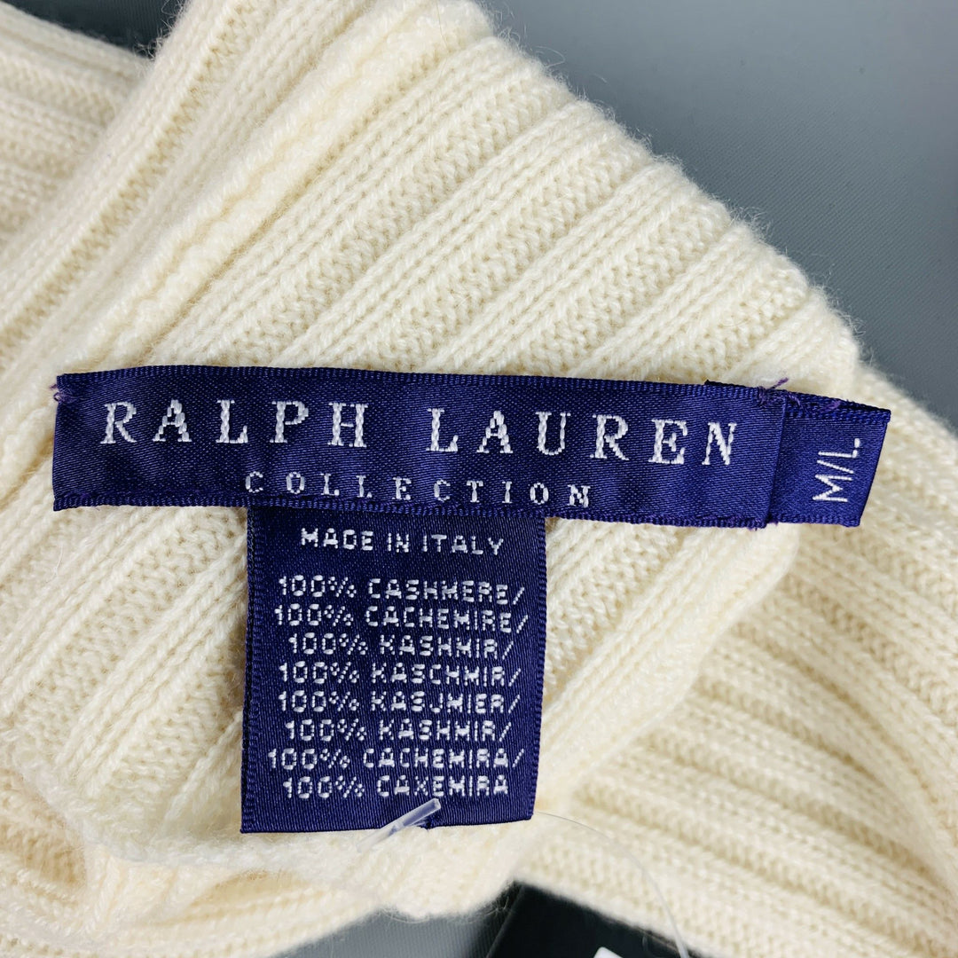 RALPH LAUREN Size M L Cream Knitted Cashmere Gloves