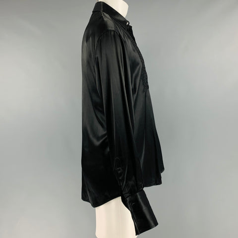MOSCHINO Size M Black French Cuff Long Sleeve Shirt