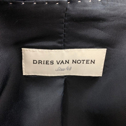 DRIES VAN NOTEN Size 38 Navy Cotton Single Breasted Suit