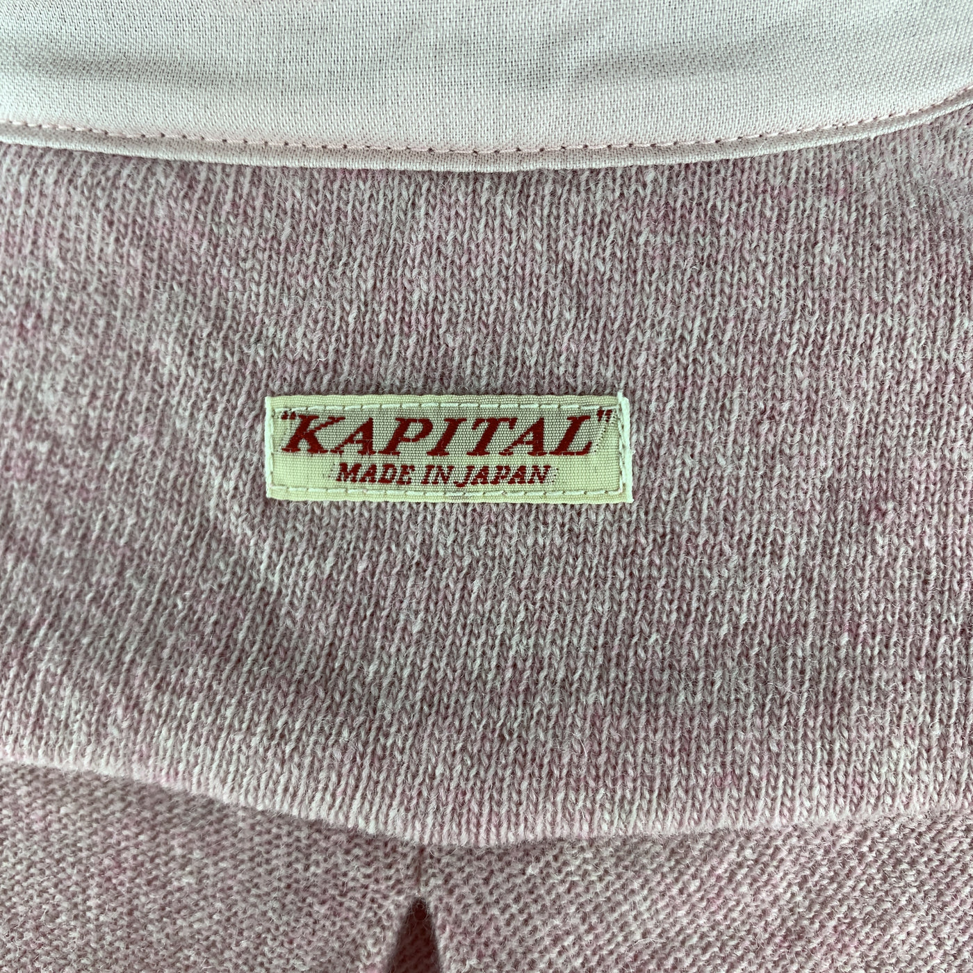KAPITAL Rose Pink  Knitted Wool Button Up Size L Long Sleeve Shirt