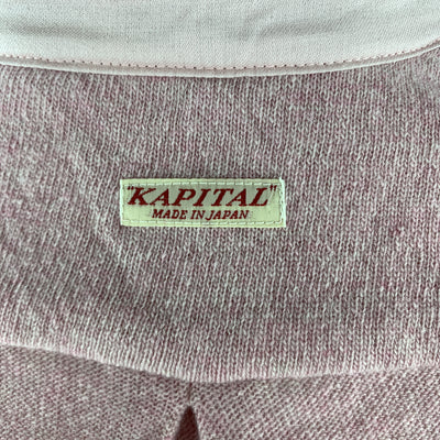KAPITAL Rose Pink  Knitted Wool Button Up Size L Long Sleeve Shirt