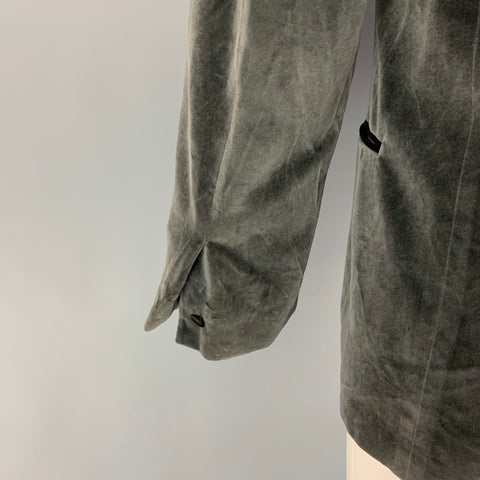 GUCCI Size 42 Grey Black Velvet Shawl Collar Sport Coat