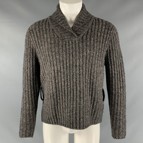 CRAIG GREEN Taille S Pull châle en laine mélangée grise