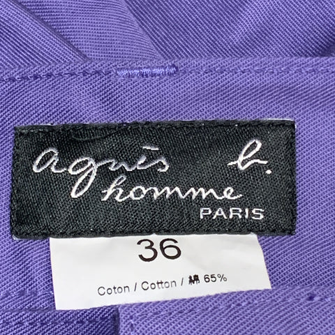 AGNES B. Size 30 Purple Cotton Blend Casual Pants