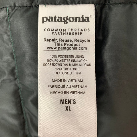 PATAGONIA Chest Size XL Size XL Green Quilted Polyester Zip Up Vest