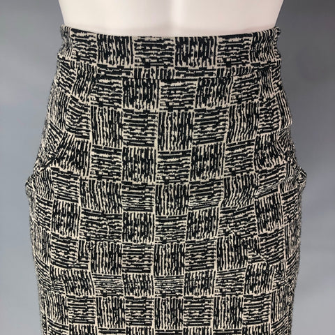 ALEXANDER WANG Size 4 Black & Grey Virgin Wool Blend Skirt