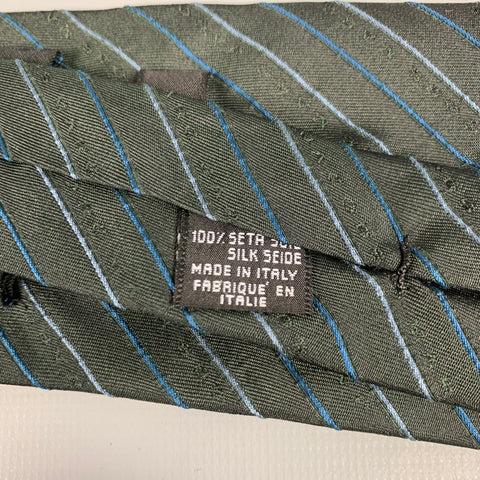 MARC JACOBS Olive Diagonal Stripe Silk Tie