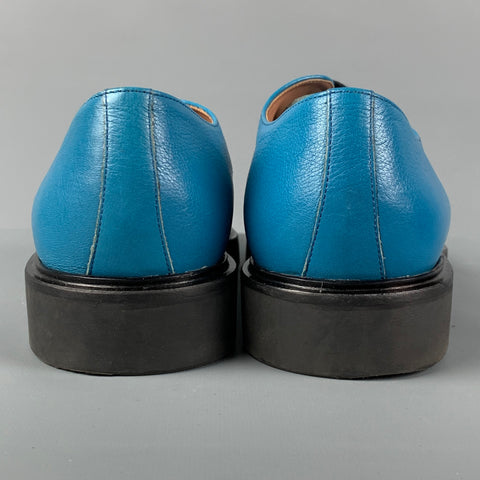 PAUL SMITH Size 10 Blue Leather Lace Up Shoes