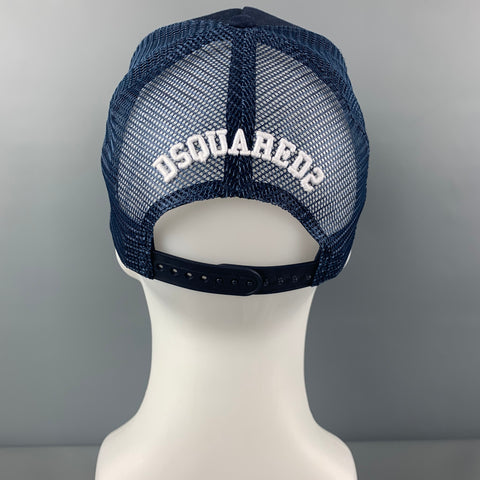 DSQUARED2 Navy Embroidered Canvas Trucker Hat
