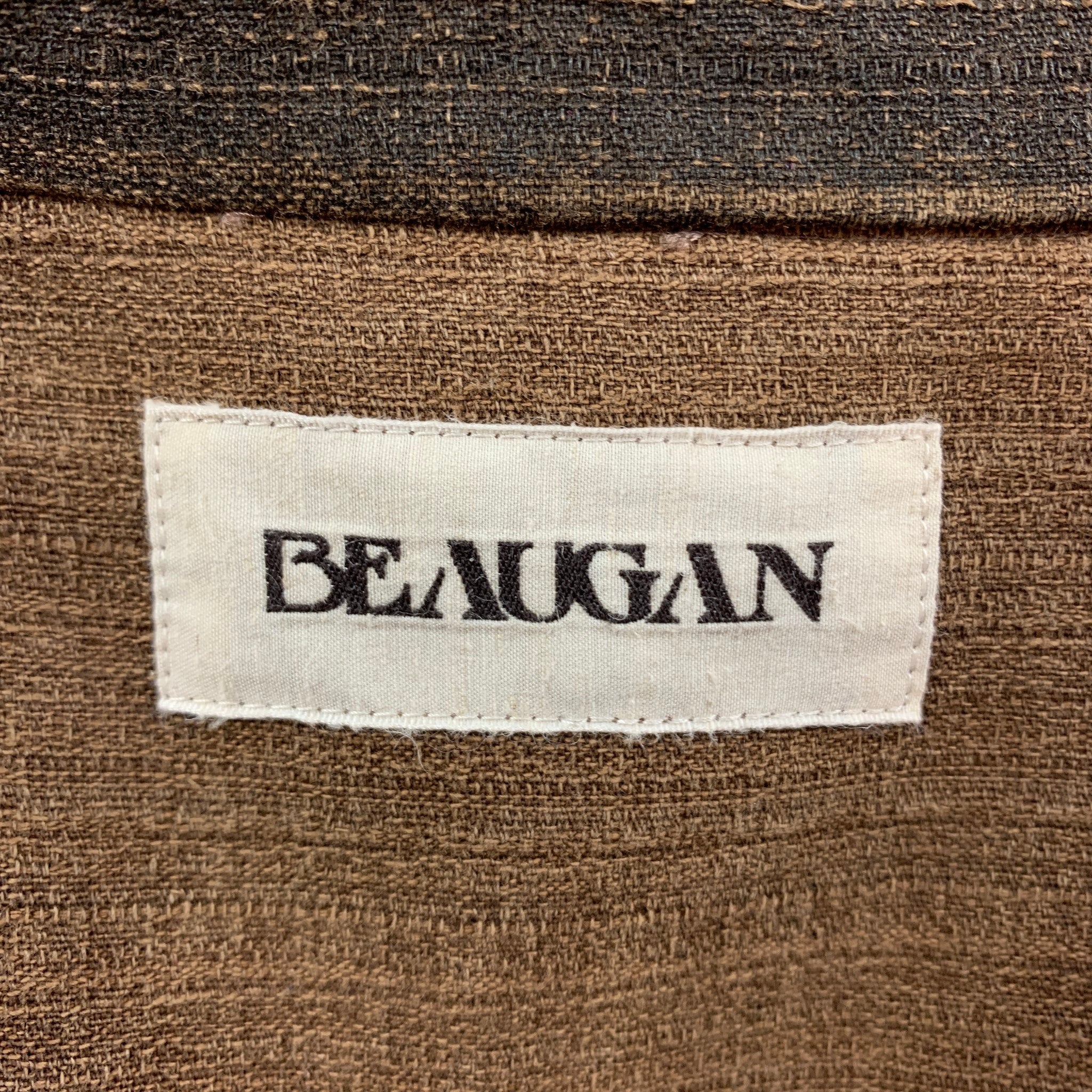 BEAUGAN Size M Brown Textured Cotton Worker Jacket