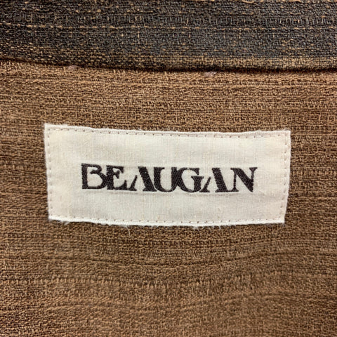 BEAUGAN Size M Brown Textured Cotton Worker Jacket