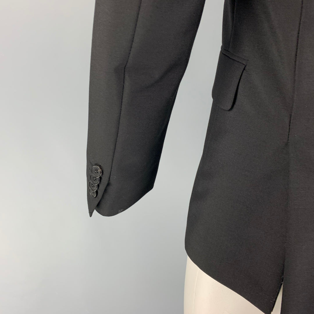 GIVENCHY Size 36 Black Wool Mohair Sport Coat
