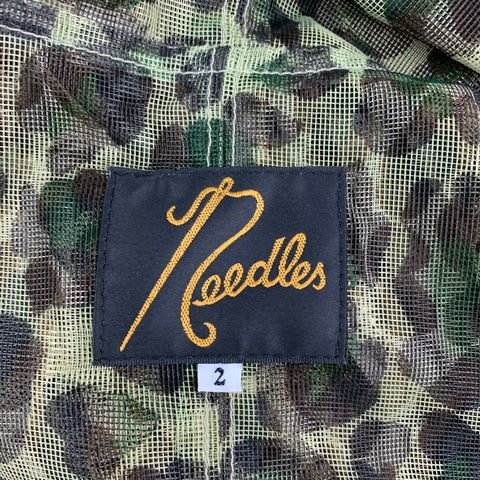 NEEDLES Size M Beige Brown Camo Mesh Hoodie Jacket