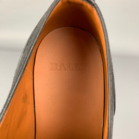 BALLY Size 12 Black Perforated Leather Lace Up Shoes