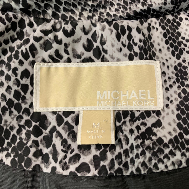 MICHAEL by MICHAEL KORS Size M Black & White Animal Print Polyester Vest