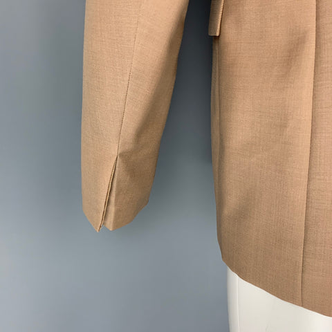 BOTTEGA VENETA Pre-Fall 2019 Size 40 Khaki Mohair Wool Notch Lapel Sport Coat