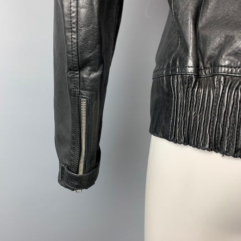 MARC JACOBS Talla 40 Chaqueta motera de cuero negra