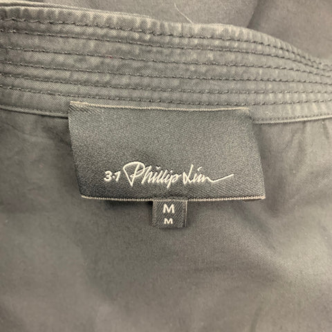 3.1 PHILLIP LIM Size M Black Nylon Cotton Cross Strap Vest