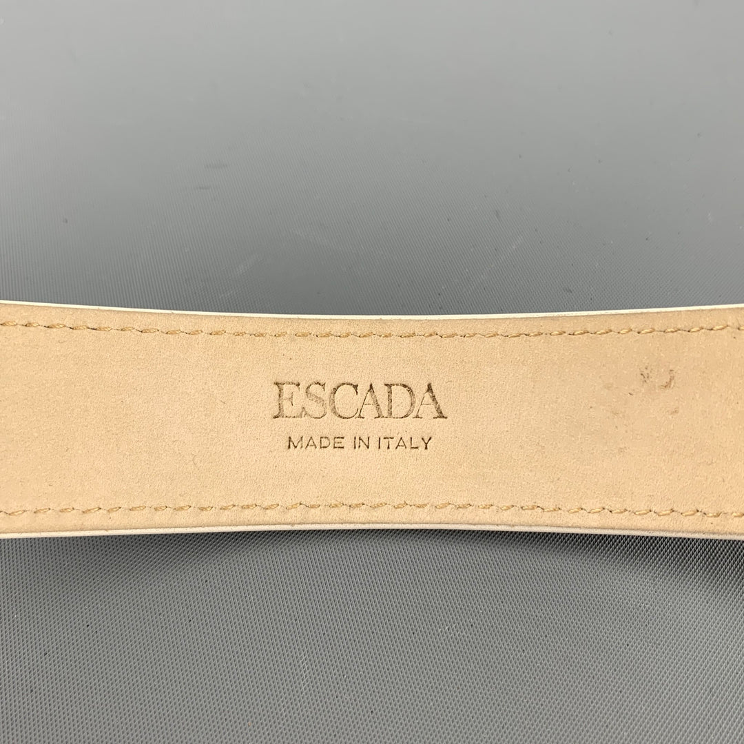 ESCADA Size 36 Black & White Stripe Ribbon Leather Belt