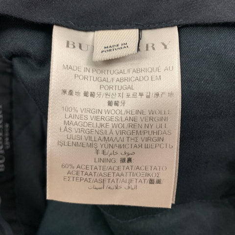 BURBERRY LONDON Size 34 Charcoal Virgin Wool Flat Front Dress Pants