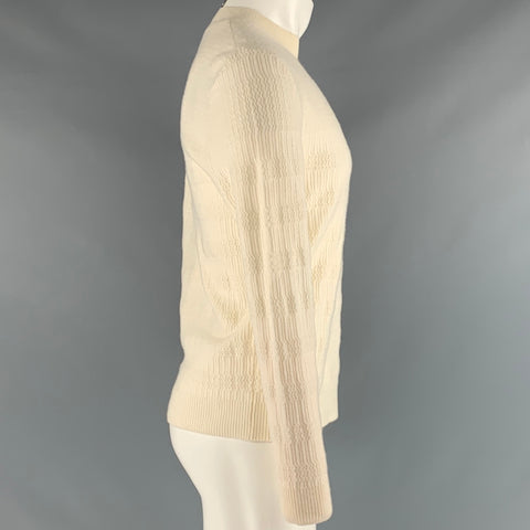 THE KOOPLES Taille M Pull à col rond en laine texturée blanc cassé en polyester