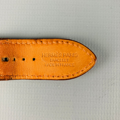 HERMES Orange Leather Smart Watch Band