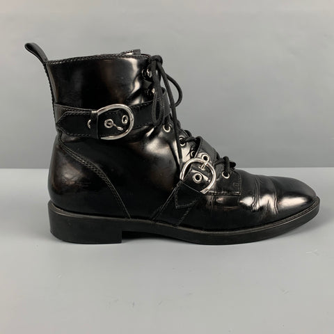 MARC JACOBS Talla 9 Botas con cremallera lateral de charol negro