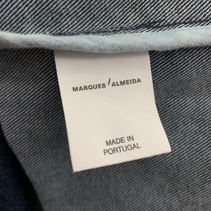 MARQUES ALMEIDA Size M Blue Denim Double Breasted Coat