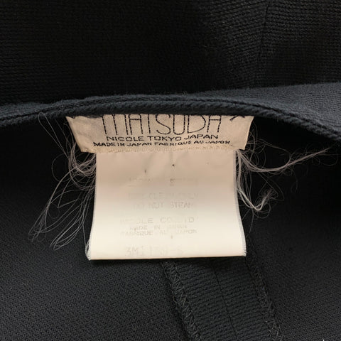 Vintage MATSUDA Size S Black Ribbed Rayon Shirt Dress