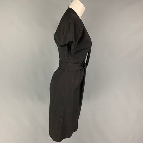 GIVENCHY Talla 6 Vestido de manga corta de lana virgen negro