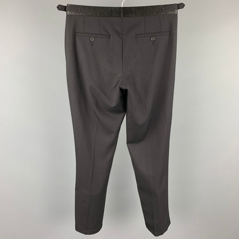 PAUL SMITH Size 30 Black Wool Tuxedo Dress Pants