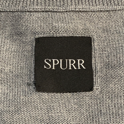 SPURR Taille S Pull col V en laine vieilli gris