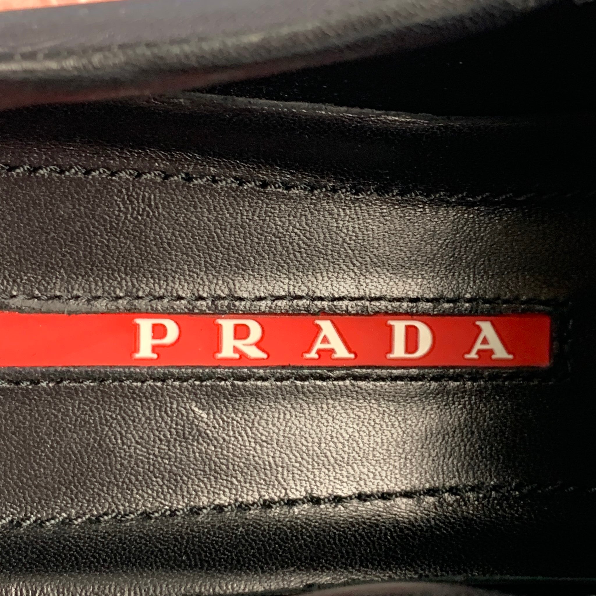 PRADA Size 7.5 Black & Pink Nylon Mesh Slip Sneakers – Sui