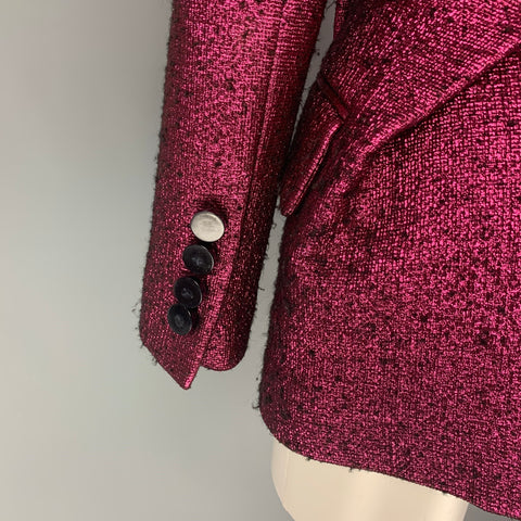 MARC JACOBS Veste croisée texturée en laine mélangée rose