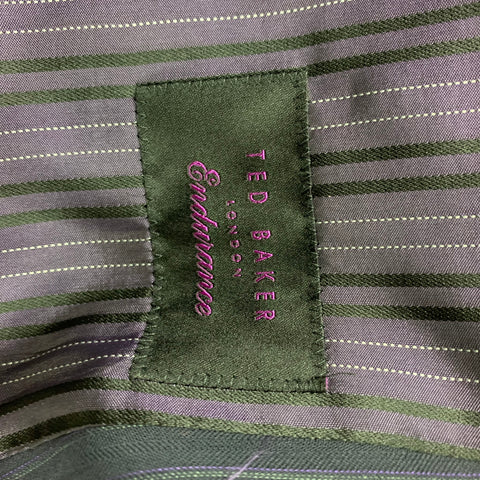 TED BAKER Chest Size 42 Navy Purple Stripe Wool Notch Lapel Vest (Formal)