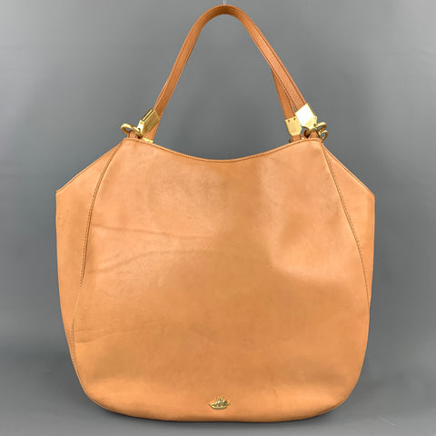 BRAHMIN Beige Leather Tote Handbag