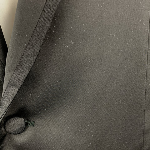 VERSACE COLLECTION Size 46 Black Sparkle Viscose / Wool Satin Trim Tuxedo Sport Coat