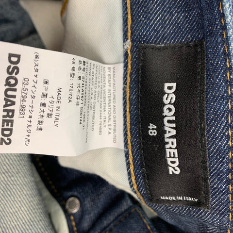 DSQUARED2 Talla 32 Vaqueros de algodón desgastados azules