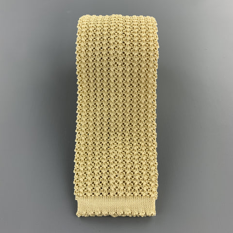 HAYWARD LONDON Pastel Yellow Silk Textured Knit Tie