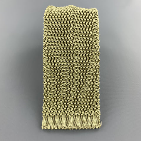BUDD Moss Green Silk Textured Knit Tie